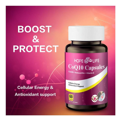 Hope Life Coenzyme Q10 Suplementos 2x Melhor Absorção, De E - Imagem 5