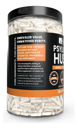 Ingredientes Originais Puros Casca De Psyllium (730 Cápsulas - Imagem 3