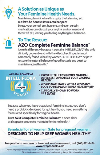 Azo Complete Feminine Balance Probióticos Diários Para Mulhe - Imagem 8