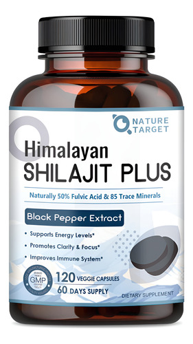 Suplemento Shilajit Nature Target Pure Himalayan 500 Mg 120