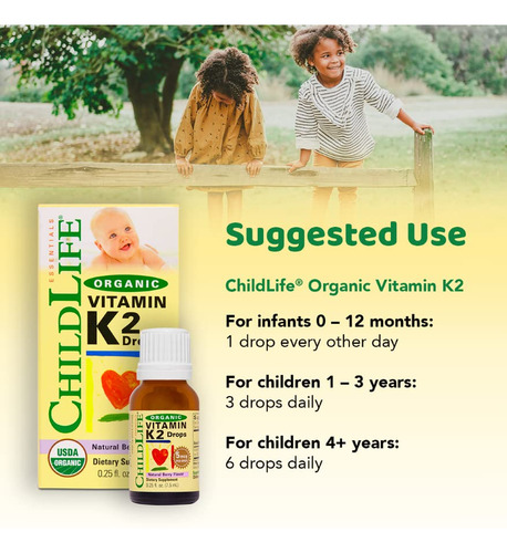 Vitamina K2 Drops Childlife Essentials Organic, Pacote De 7 - Imagem 4