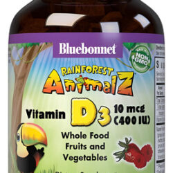 Bluebonnet Nutrition Rainforest Animalz Vitamina D3 400 Ui C