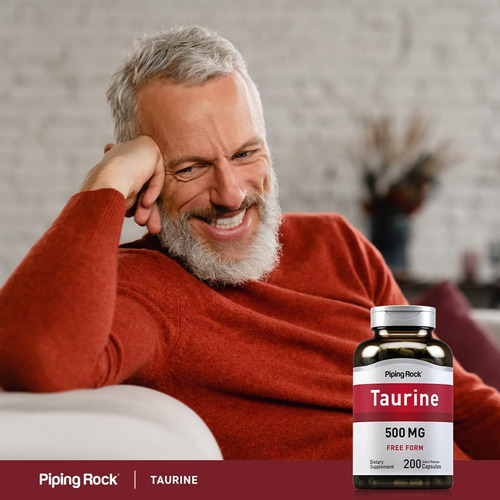 Cápsulas De Taurina 500 Mg De Piping Rock | Contagem 200 | F - Imagem 6