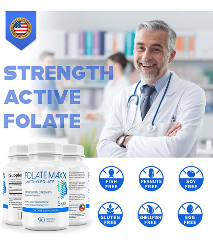 Folatemaxx L-metilfolato 5 Mg 90 Cápsulas Folato Ativo Profi - Imagem 5