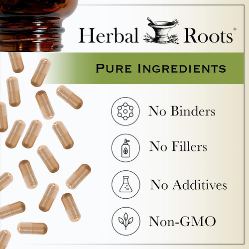 Cápsulas De Vinagre De Cidra Orgânico Herbal Roots Com Mãe E - Imagem 5