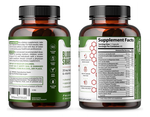 Suplemento Dietético Druvita Blood Sugar Smarts 60 Cápsulas - Imagem 9