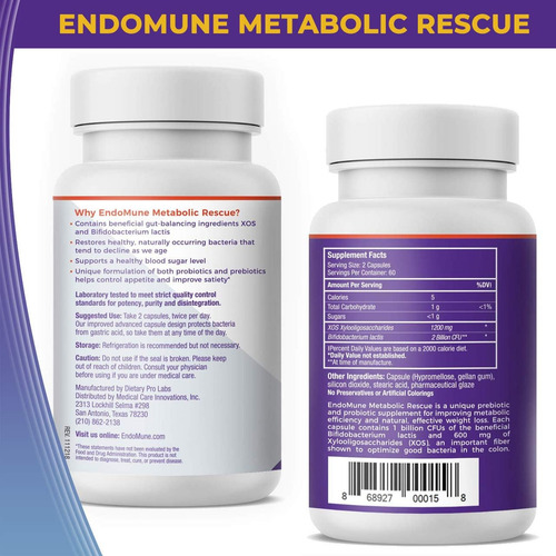 Prebiótico E Probiótico De Resgate Metabólico Endomune | Méd - Imagem 2