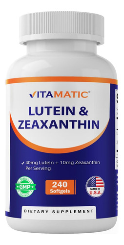 Luteína Vitamática 40mg Com Zeaxantina 10mg, Suplemento De A