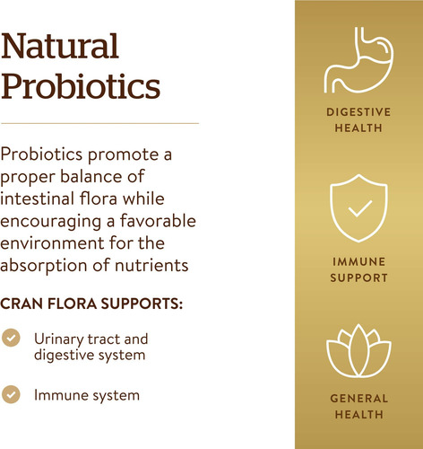 Solgar Cran Flora Probióticos Plus Ester-c, 60 Veg. Cápsulas - Imagem 3