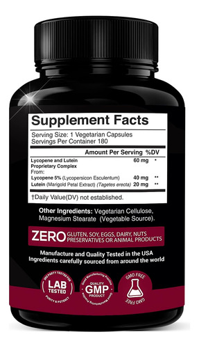 Suplemento De Licopeno + Luteína 60mg | Licopeno 40mg De Tom