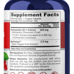 Extrato De Bagas De Schizandra Nusapure 4500 Mg, 200 Cápsula