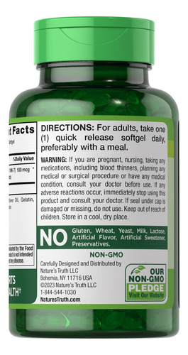 Complexo Natures Truth Vitamina K2 Mk7 | 100mcg | 180 Cápsul - Imagem 6
