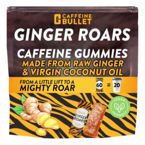 Ginger Rugindo - 60 Gomas De Energia - Mastigam A Cafeína Ve