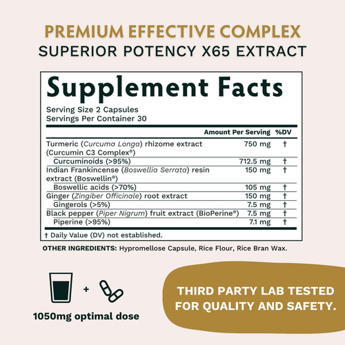 Complexo De Curcumina C3 De Cúrcuma Com Bioperine 1050mg - S - Imagem 3