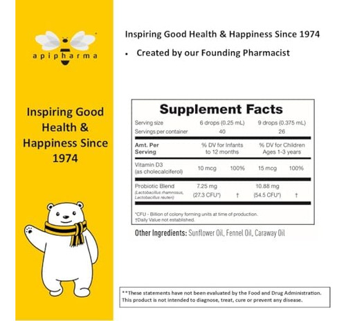 Gotas Probióticas Infantis Apipharma Com Vitamina D3 - Para - Imagem 6