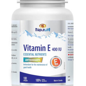 Maplelife Nutrition Vitamin E 400iu Natural 100 Softgels