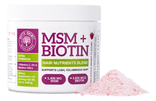 Mistura De Nutrientes Capilares Qhemet Biologics Msm + Bioti - Imagem 3