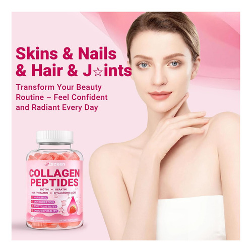 Gummies De Colágeno Para Mulheres, Colágeno Hidrolisado Sem - Imagem 3