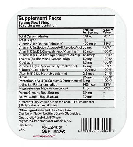 Desmo M -vit Tiras Orais Multivitamínicas De Dissolução De - Imagem 2