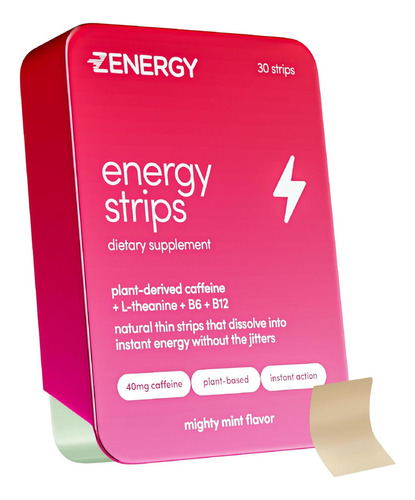 Tiras Orais Energéticas Zenergy - Sabor Menta | 40mg Cafeína