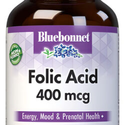 Ácido Fólico Bluebonnet 400 Mcg, Vegano E Sem Glúten, 90