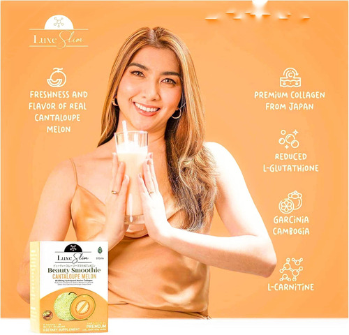 Luxe Slim Beauty Smoothie Melão Melão, 80.000 Mg De Colágeno - Imagem 2