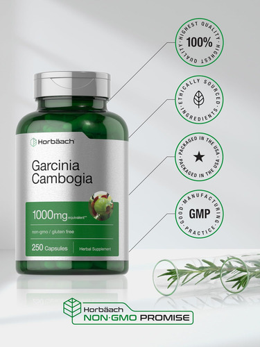 Comprimidos De Extrato De Horbaach Garcinia Cambogia | 1000m - Imagem 6