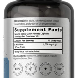 Horbäach L-histidina 1000mg 90 Cápsulas | Não Ogm E Sem Glút