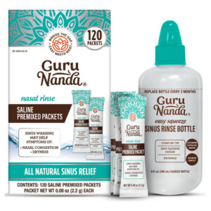 Gurunanda Sinus Rinse Bottle & Saline Packets Pré 120ct Os E