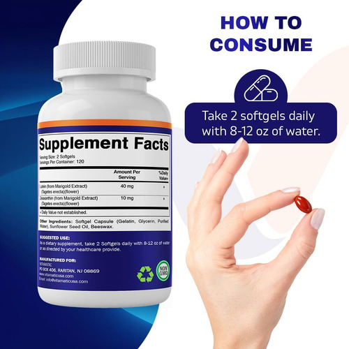 Luteína Vitamática 40mg Com Zeaxantina 10mg, Suplemento De A - Imagem 6