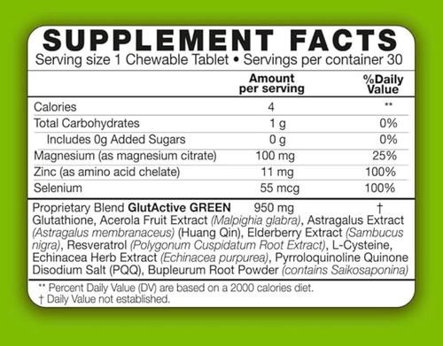 Verde Glutativo 950mg | Suporte Imunológico | Glutationa | A - Imagem 2