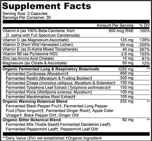 Codeage Lungs Vitaminas, A, C, D, E, B6, Suplemento Pulmona - Imagem 2
