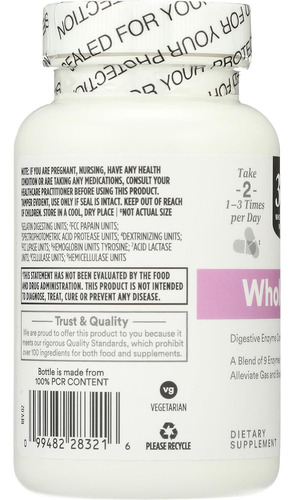 Mercado De Alimentos Integrais, Wholezyme, Contagem De 180 - Imagem 2
