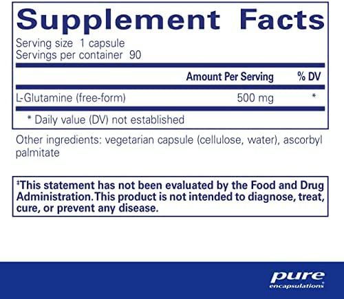 Encapsulações Puras L-glutamina 500 Mg | Suplemento Para Im - Imagem 2