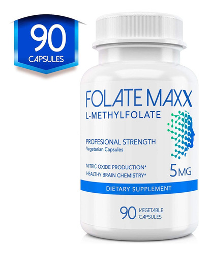Folatemaxx L-metilfolato 5 Mg 90 Cápsulas Folato Ativo Profi - Imagem 8