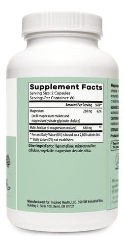 Alta Absorção De Alta Saúde (glicinato De Magnésio) 260mg - - Imagem 2