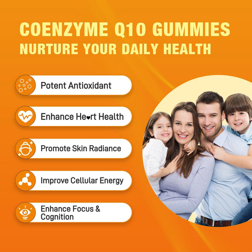2 Pacotes De Gomas Coq10 250 Mg, Mais Ômega-3, Vitamina B3 E - Imagem 4