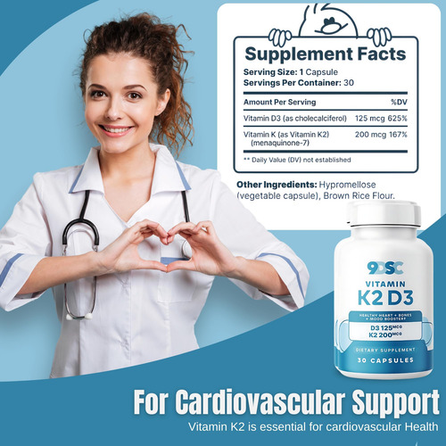 9dsc Vitaminas D3 E K2-3 Pacote - 30 Cápsulas Cada - Supleme - Imagem 3