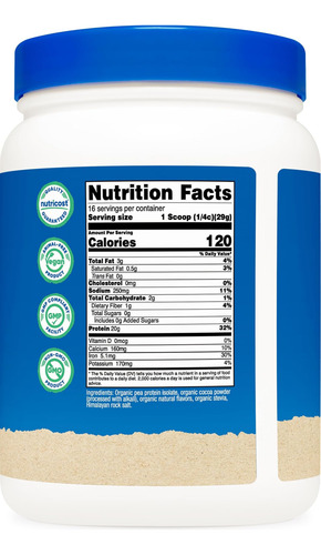 Proteína Orgânica De Nutricost Organic Powder (1 Lb) Chocola - Imagem 5