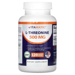 Vitamatic L-Treonina 500 mg 120 Cápsulas Vegetais