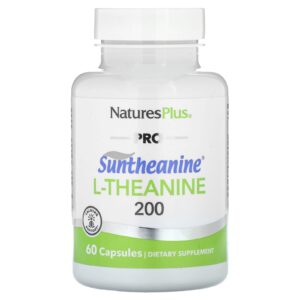 NaturesPlus Pro Suntheanine L-Theanine 200 60 Cápsulas (100 mg por Cápsula)