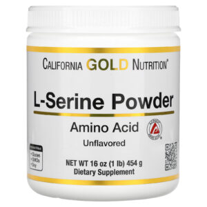 California Gold Nutrition L-serina em Pó Aminoácido AjiPure Pó Sem Sabor 454 g (1 lb)