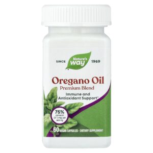 Natures Way Óleo de Orégano Mistura Premium 60 Cápsulas Veganas (50 mg por cápsula)