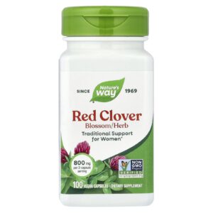 Natures Way Trevo Vermelho 100 Cápsulas Veganas (400 mg por Cápsula)