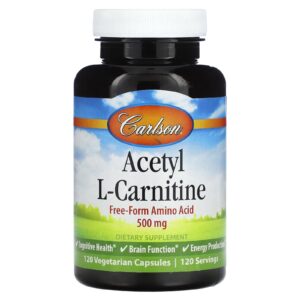 Carlson Acetilcarnitina 500 mg 120 Cápsulas Vegetarianas