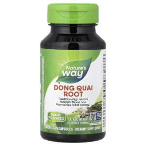 Natures Way Dong Quai Root 100 Cápsulas Veganas (565 mg por Cápsula)