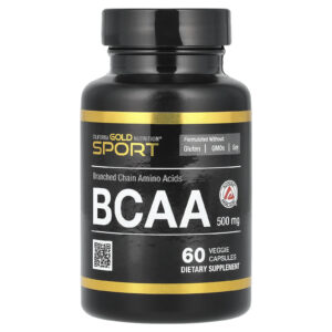 California Gold Nutrition, BCAA, Aminoácidos de Cadeia Ramificada AjiPure® 2:1:1 com L-Leucina, L-Isoleucina e L-Valina, 500 mg, 60 Cápsulas Vegetais