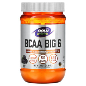 NOW Foods Sports BCAA Big 6 Uva Natural 600 g (2116 oz)
