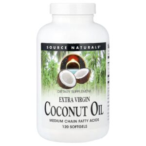 Source Naturals Óleo de Coco Extravirgem 120 Cápsulas Softgel