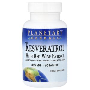 Planetary Herbals Resveratrol com Extrato de Vinho Tinto 60 Comprimidos